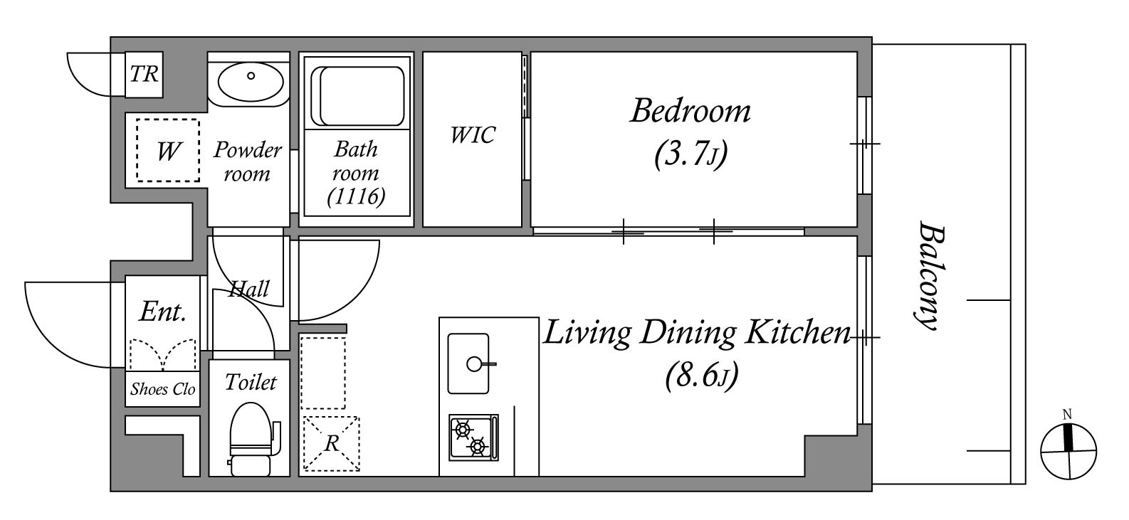 F(10-11Fの3・5・7号室)タイプ
