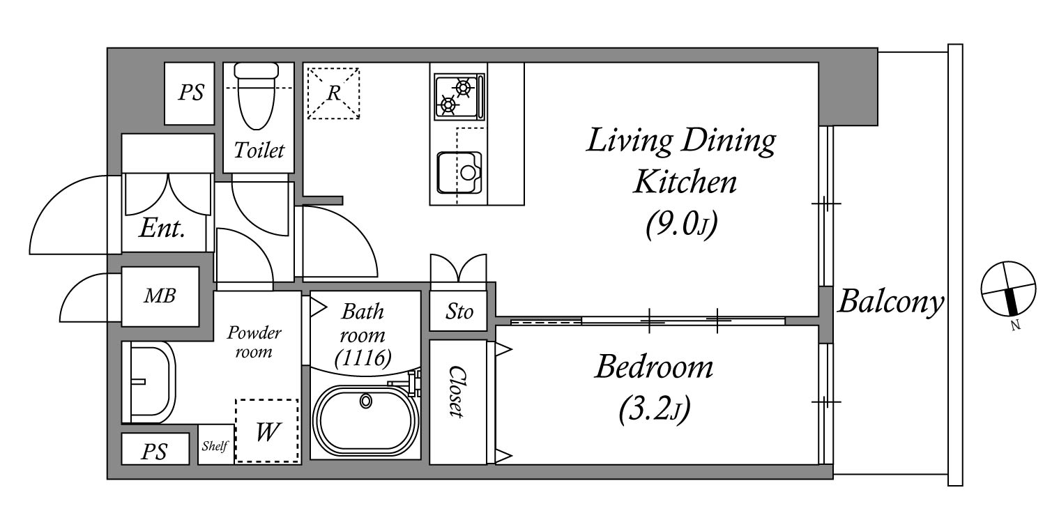 H（1103,1203号室）タイプ